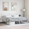 TECHPO Sängar och sängramar, metallsängram, sängram, sängram, vit 193 x 203 cm, möbler