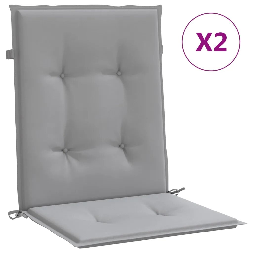 vidaXL Podložky na záhradné stoličky 2 ks, sivé 100x50x4 cm