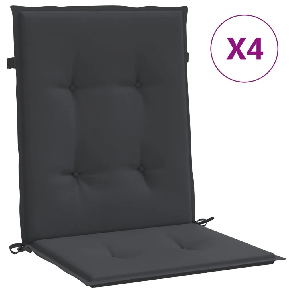 vidaXL Podložky na záhradné stoličky 4 ks, čierne 100x50x4 cm