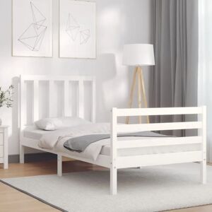 17 Stories Bed Frame with Headboard white 100.0 H x 80.5 W x 195.5 D cm