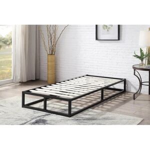 Zipcode Design Shannon Bed Frame with Mattress black/gray 25.0 H x 90.0 W x 190.0 D cm