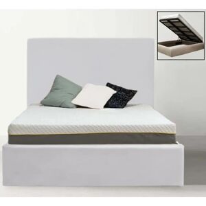 Ebern Designs Madelane Upholstered Storage Bed white/black 125.0 H x 196.0 W x 219.0 D cm