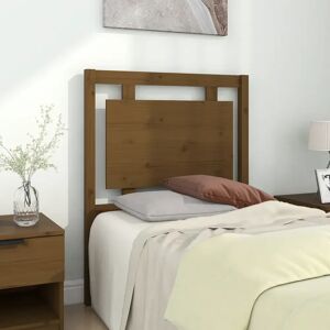 17 Stories Bed Headboard Black 140.5X4x100 Cm Solid Pine Wood brown 100.0 H x 80.5 W x 4.0 D cm