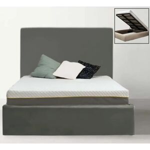 Ebern Designs Madelane Upholstered Storage Bed gray/black 125.0 H x 196.0 W x 219.0 D cm
