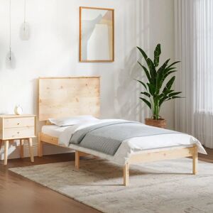 Brambly Cottage Bed Frame Solid Wood brown/green 100.0 H x 80.5 W x 195.5 D cm