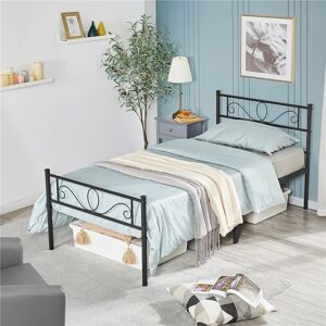 Marlow Home Co. Mccray Metal Bed Frame with Headboard/Under-Bed Storage black 89.0 H x 97.0 W x 197.0 D cm