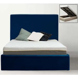 Ebern Designs Madelane Upholstered Storage Bed blue/black 125.0 H x 196.0 W x 219.0 D cm