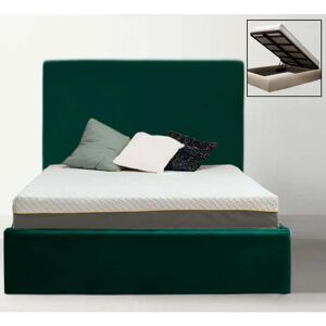 Ebern Designs Madelane Upholstered Storage Bed green/black 125.0 H x 196.0 W x 219.0 D cm