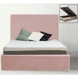 Ebern Designs Madelane Upholstered Storage Bed pink/black 125.0 H x 196.0 W x 219.0 D cm
