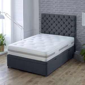 DIVAN BEDS UK Fiona Luxury Ottoman Divan Bed with Floor Standing Headboard / End Lift / 6FT / 3000 Pocket Spring Quilted Mattress