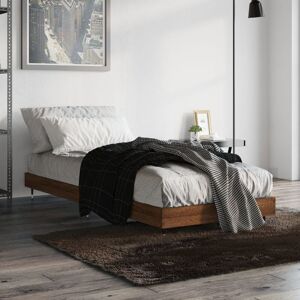 Bed Frame Brown Oak 75x190 cm 2FT6 Small Single Engineered Wood - Goodvalue