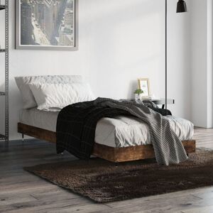 Bed Frame Smoked Oak 75x190 cm 2FT6 Small Single Engineered Wood - Goodvalue