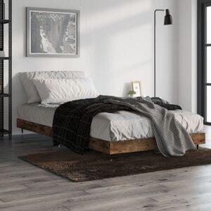 Bed Frame Smoked Oak 90x190 cm 3FT Single Engineered Wood - Goodvalue