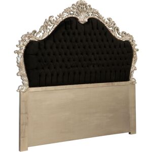 BISCOTTINI Upholstered double bed headboard black 172x7x170 cm Wooden quilted double bed headboard Baroque style Cover for headboards