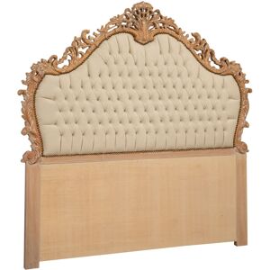 Biscottini - Upholstered double bed headboard in white 172x7x170 Wooden quilted double bed headboard Baroque headboard Cover for headboards