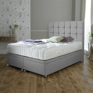 DIVAN BEDS UK Leya Luxury Ottoman Divan Bed with Floor Standing Headboard / Side Lift Left Opening / 6FT / 2000 Pocket Spring Memory Foam Mattress