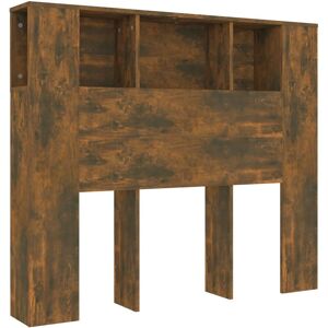 Berkfield Home - Mayfair Headboard Cabinet Smoked Oak 120x18.5x104.5 cm