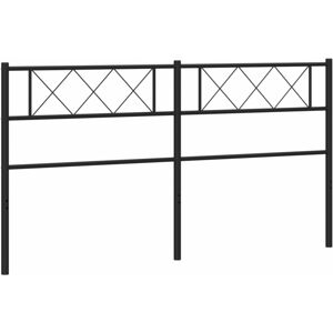 Metal Headboard Black 200 cm Vidaxl Black