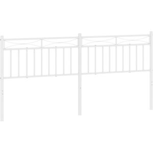 Metal Headboard White 200 cm Vidaxl Black