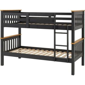 SECONIQUE Neptune 3ft Bunk Bed in Grey and Oak Effect Finish 2 Man Delivery