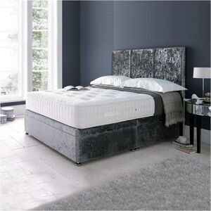 DIVAN BEDS UK Talia Luxury Ottoman Storage Divan Bed with Floor Standing Headboard / Side Lift Right Opening / 6FT / 3000 Pocket Spring Quilted Mattress