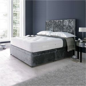 DIVAN BEDS UK Talia Luxury Ottoman Storage Divan Bed with Floor Standing Headboard / Side Lift Left Opening / 6FT / 3000 Pocket Spring Quilted Mattress