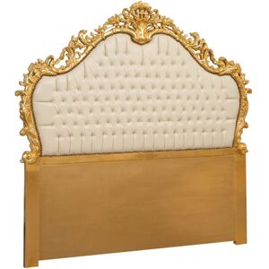 Biscottini - Upholstered double bed headboard leather 172x7x170 Wooden quilted double bed headboard Baroque headboard Cover for headboards