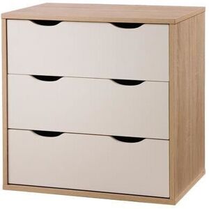 Timber Art Design UK Alton 3 Drawer Bedroom Cabinet Bedside Chest Of Drawers Sonoma Oak & White