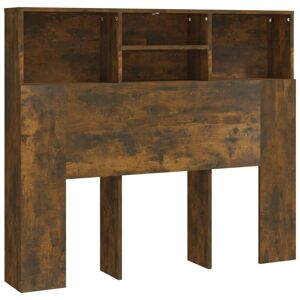 (smoked oak) vidaXL Headboard Cabinet Bedroom Bookcase Headboard Furniture Multi