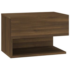 (brown oak, 1) vidaXL 1/2x Wall Bedside Cabinet Floating Nightstand Furniture Mu