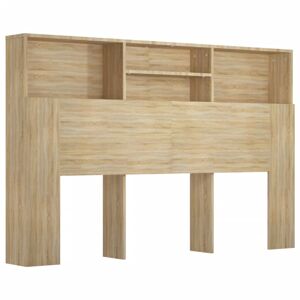(sonoma oak) vidaXL Headboard Cabinet Bedroom Bed Backboard Cabinet Furniture Mu