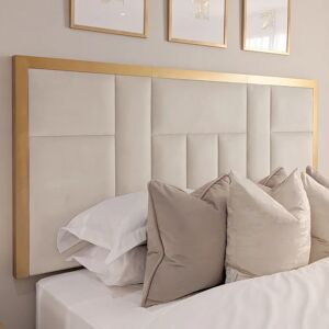 Kensington Cream & Gold Premium Abstract Half Height Headboard, Super King