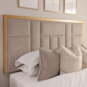 Kensington Mink & Gold Premium Abstract Half Height Headboard, Double