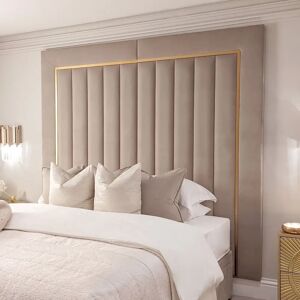 Milan Mink & Gold Channelled Luxury Headboard, Emperor