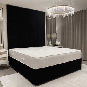 Noir Black Velvet Ottoman Divan Bed Base, Emperor