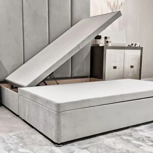 Ex-Display - Smoke Velvet Ottoman Divan Bed Base - Double