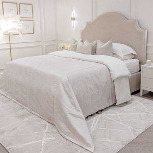 Celine Ornate Vanilla Velvet Bed, Emperor