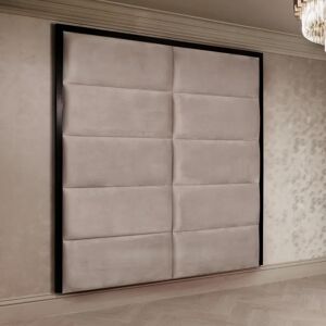 Dove Grey Luxury Velvet Chocolate Box Headboard, Double