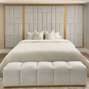 Kensington Smoke & Gold Premium Abstract Headboard with Wings, Emperor / Smoke Grey and Gold / With Wings