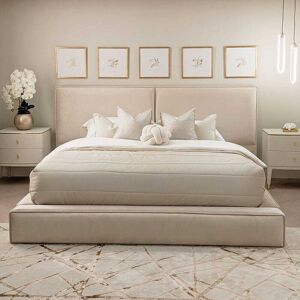 Tropez Vanilla Chunky Piped Velvet Bed, King