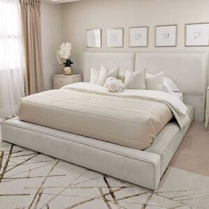 Tropez Silver Chunky Piped Velvet Bed, King