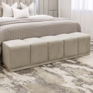 Venus Grey & Off White Premium Upholstered Bench, Double