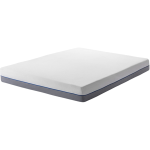 Beliani Memory Foam Firm Mattress White with Grey Fabric King Size 5ft3 Medium Firm Material:Polyest