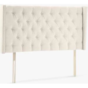 John Lewis Harlow Strutted Upholstered Headboard, Large Emperor - Brushed Tweed Beige - Unisex - Size: Large Emperor