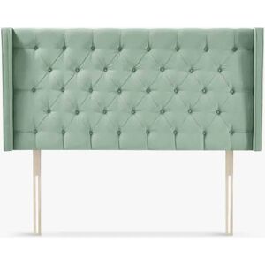 John Lewis Harlow Strutted Upholstered Headboard, Super King Size - Deep Velvet Eau De Nil - Unisex - Size: Super King Size