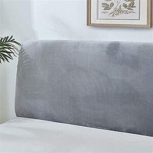 NICEQT Bed Headboard Cover/Slipcover, Velvet Stretch Bed Head Cover For Single/King/Double Bed Backrest Dustproof Protective Cover Headboards Decoration (Color : Grey2, Size : 220cm)