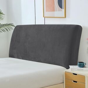 YancLife Bed Headboard Covers, Universal Stretch Bed Headboard Cover, Modern Velvet All-inclusive Elastic Headboard Cover Stretch Dustproof Protector Cover for King/Double Bed (Dark Gray, 150-170 CM)