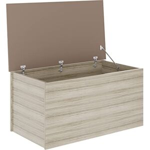 Seconique Nevada Blanket Box in Oyster Gloss/Light Oak Effect Veneer