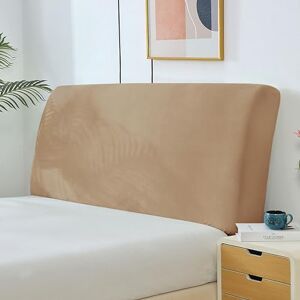 WSKCXHD Headboard Cover In Luxurious Velvet Washable for King/Double Bed Stretch Dustproof Bed Head Cover Slipcover Ideal for Stylish Bedroom Decoration khaki-150cm(59in)