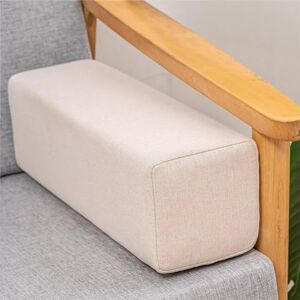 DUOLEH Custom Size Sofa Armrest Cushions, Washable Headboards Support Pillow Mattress Extender Neck Support Gap Close Cushion Bed Gap Filler for Reading/Relaxing (200 * 10 * 5cm,Beige)